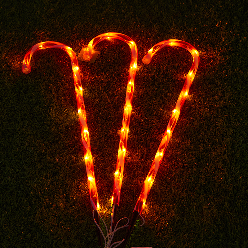 Net Candy Cane Shaped Garland Ground Light