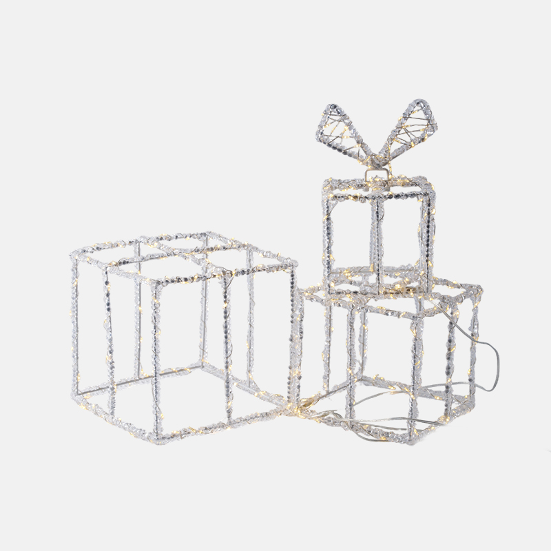 Set of 3 Gift Box Acrylic LED Decoration Lights
