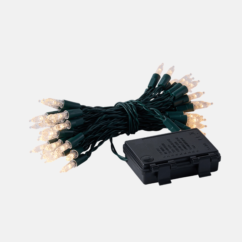 Crystal Shaped LED 10 Battery Holiday Light Set with M5 Plug