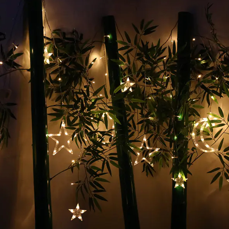 Star And Moon Shaped LED Curtain Lights
