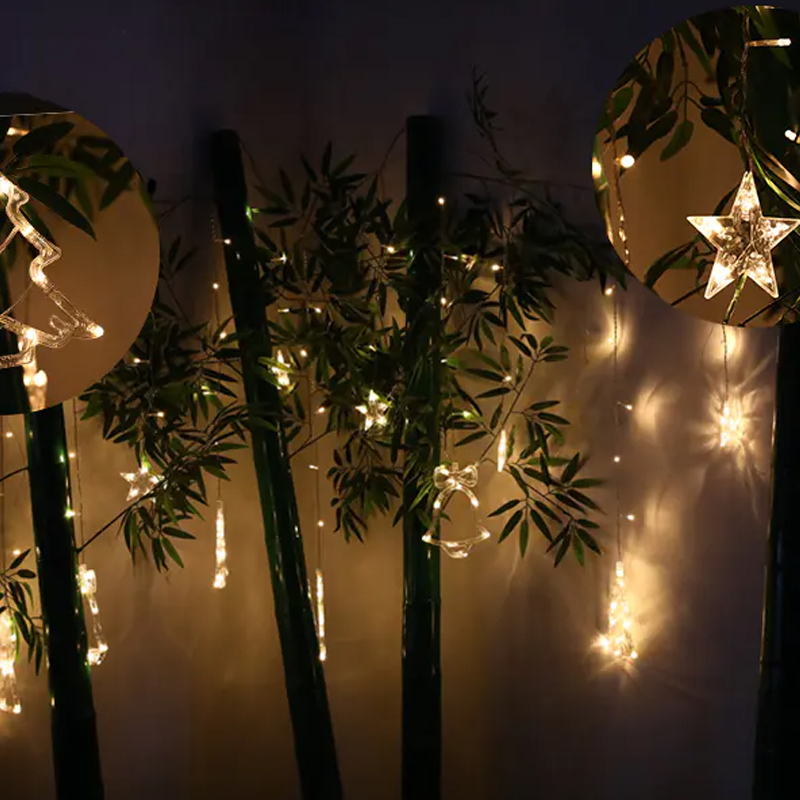 Star And Bell Shaped LED Curtain Lights