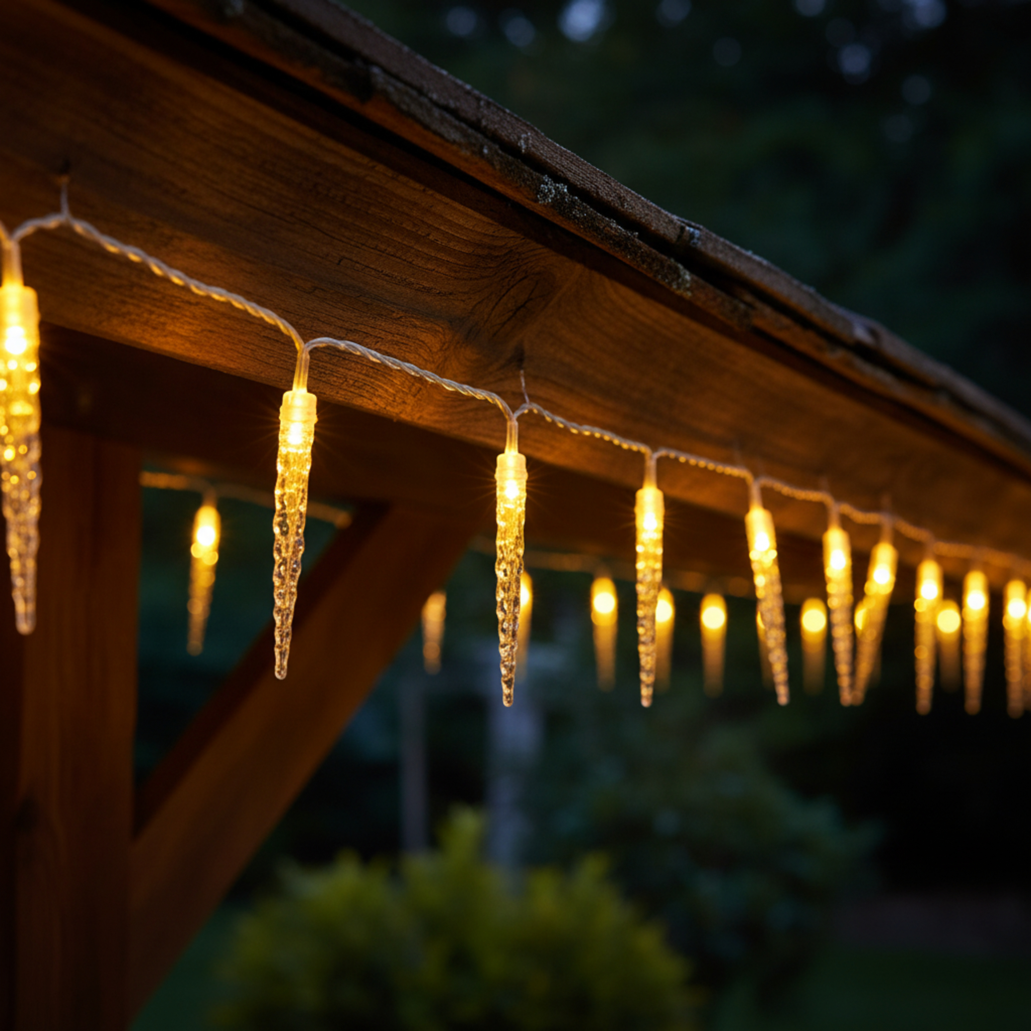 Icicle Shape LED 10 Battery Holiday Light Set