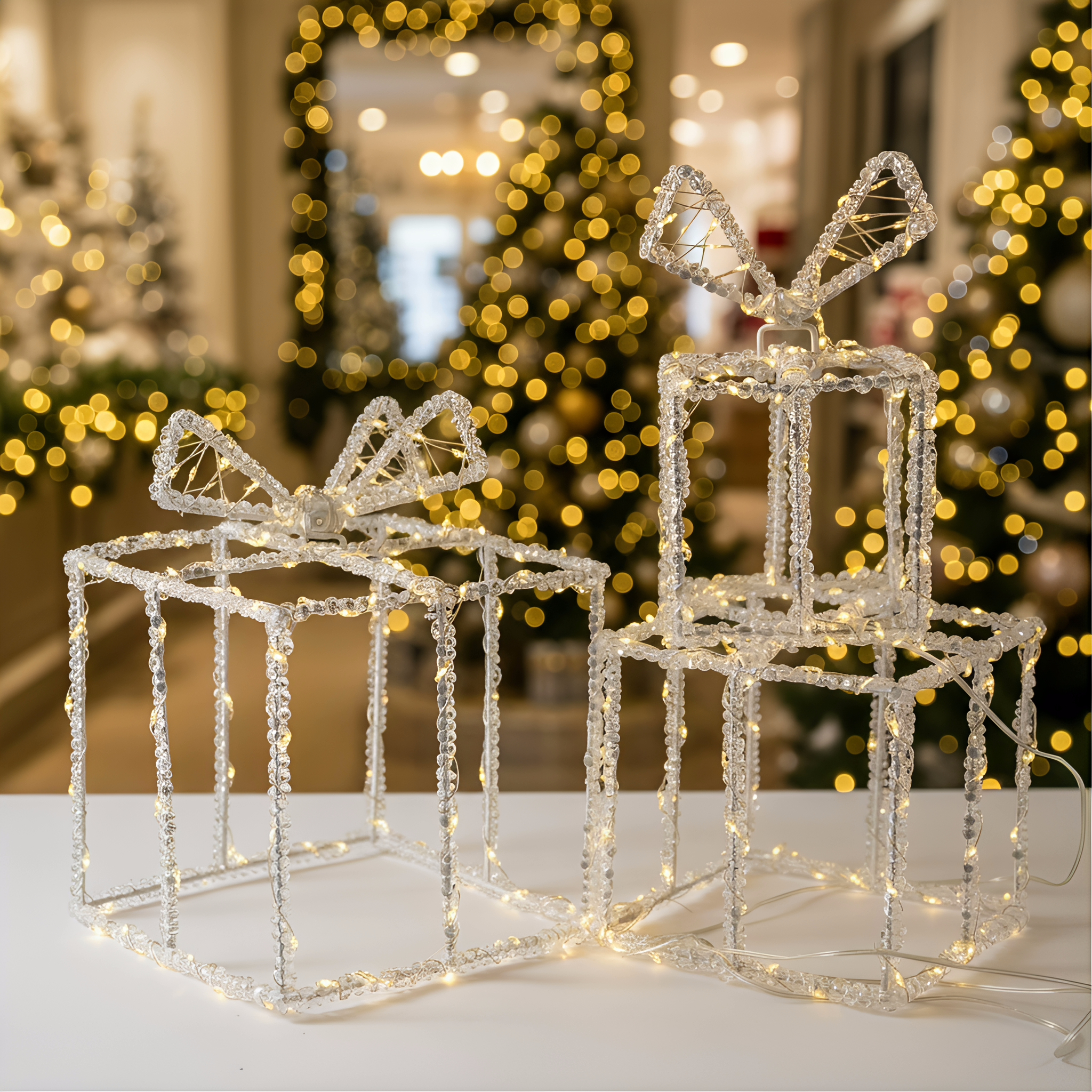 Set of 3 Gift Box Acrylic LED Decoration Lights