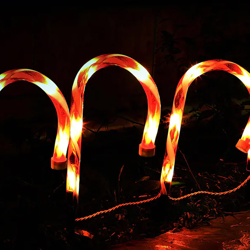 Set of 10 10ft Candy Cane Garland Light W/50l