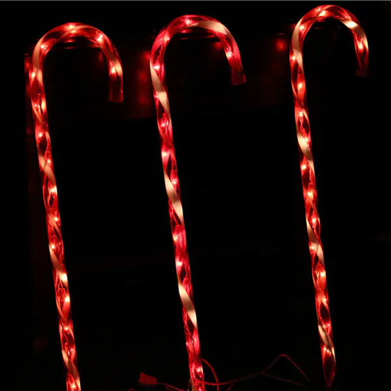28ft Candy Cane Ground Stake Light Set W/50l