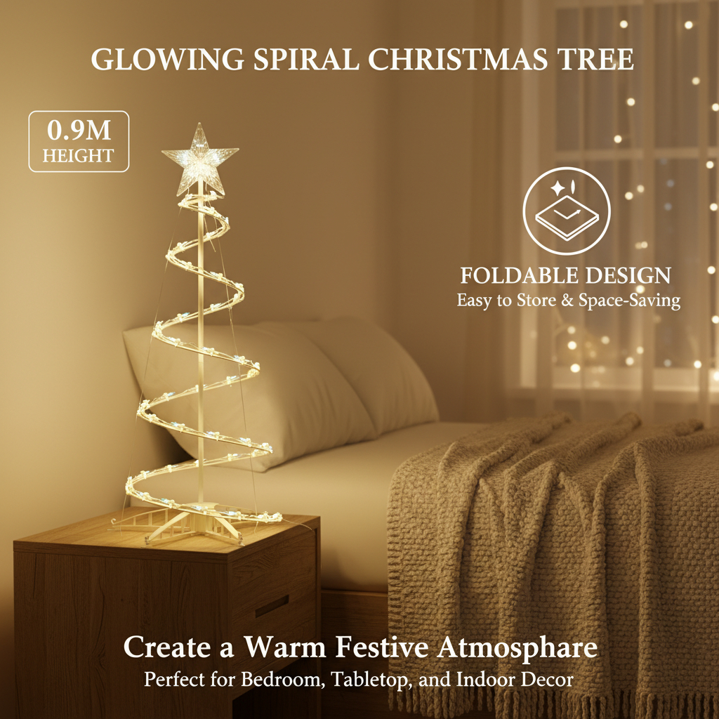3ft Lighted-up Spiral Trees