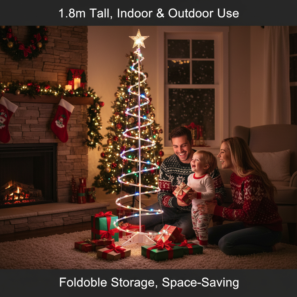 Multi-Color Lighted-Up Spiral Tree Light Decorative Set