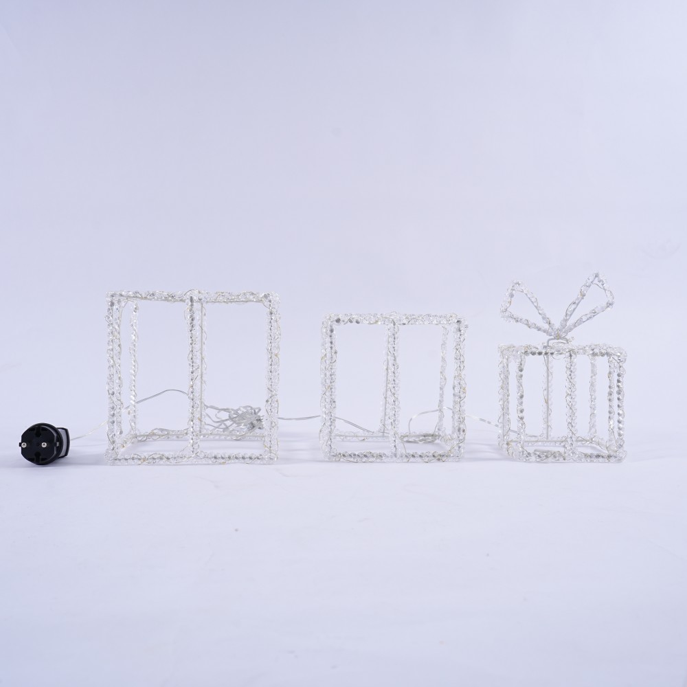 Set of 3 Gift Box Acrylic LED Decoration Lights