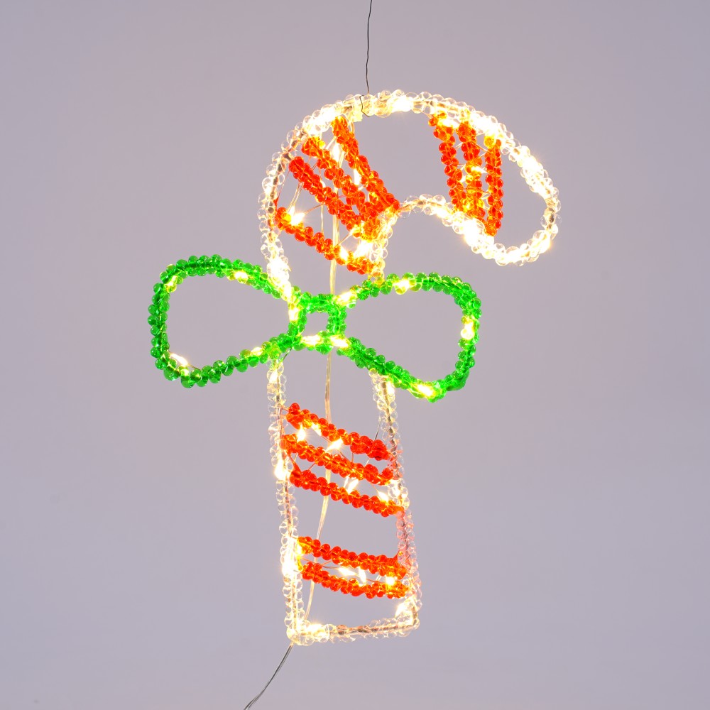 Candy cane LED Decorative Lights with Silk Wrapped