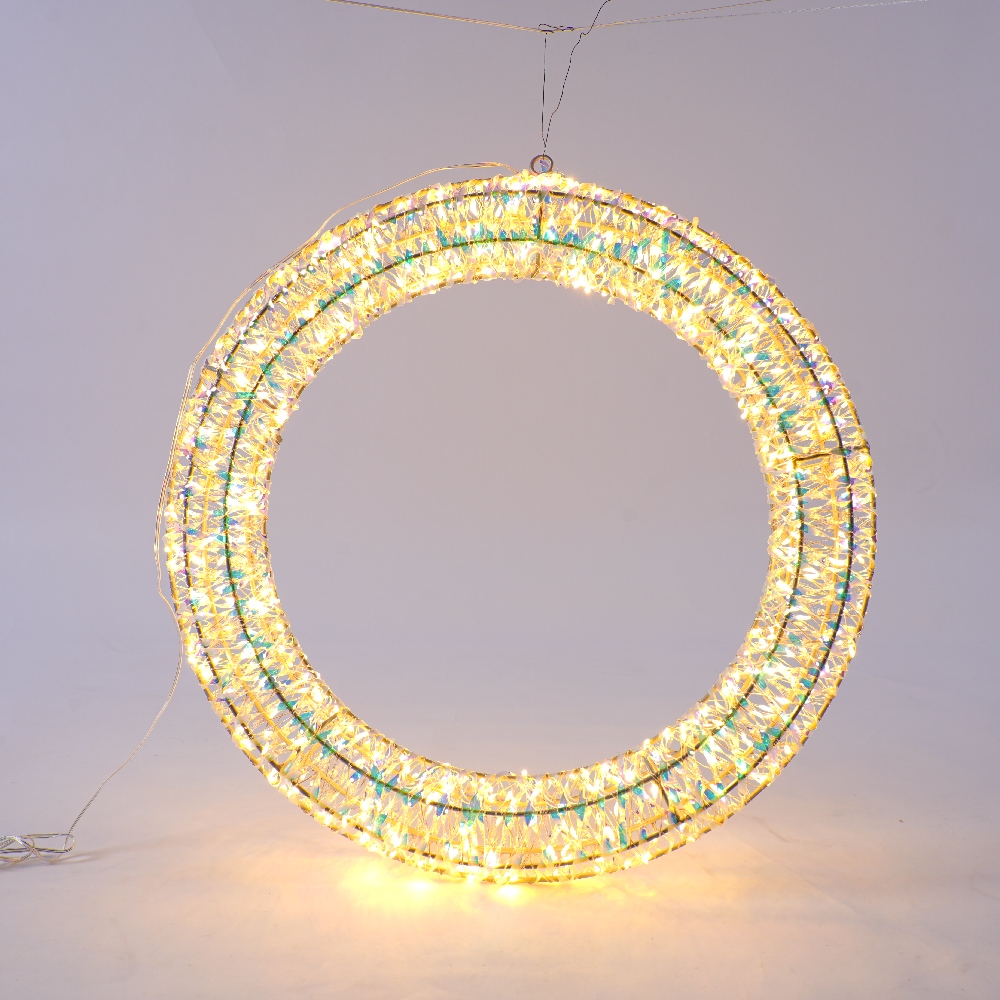 Wreath LED Decorative Lights with Silk Wrapped